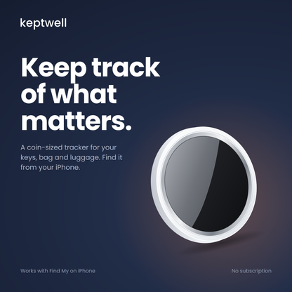 Keptwell Smart Tracker – Works with Apple Find My