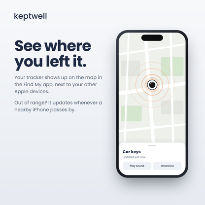 Keptwell Smart Tracker – Works with Apple Find My
