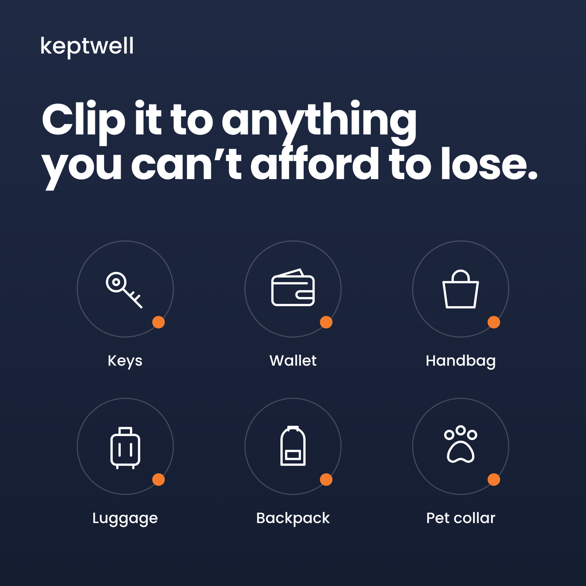 Keptwell Smart Tracker – Works with Apple Find My