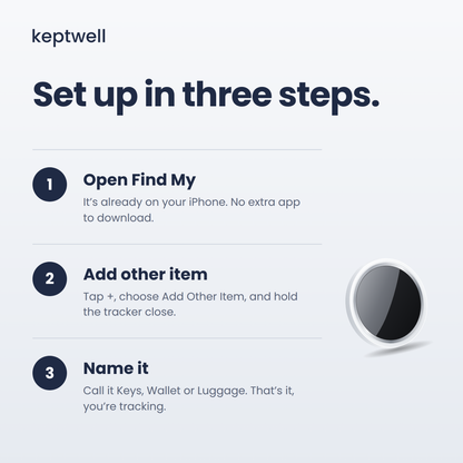 Keptwell Smart Tracker – Works with Apple Find My