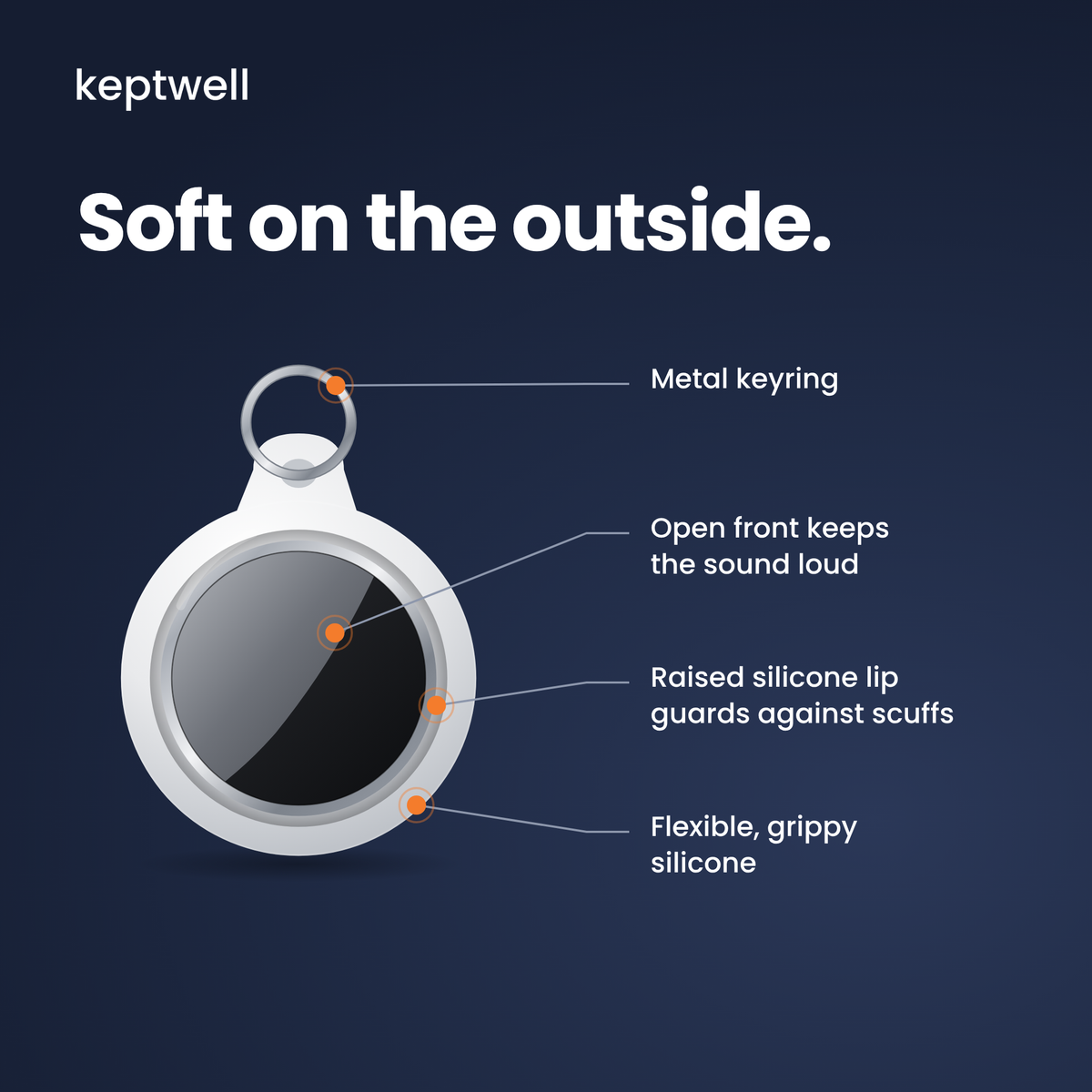Keptwell Silicone Keyring Case