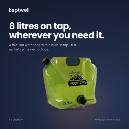 Fold-Flat 8L Water Carrier with Tap
