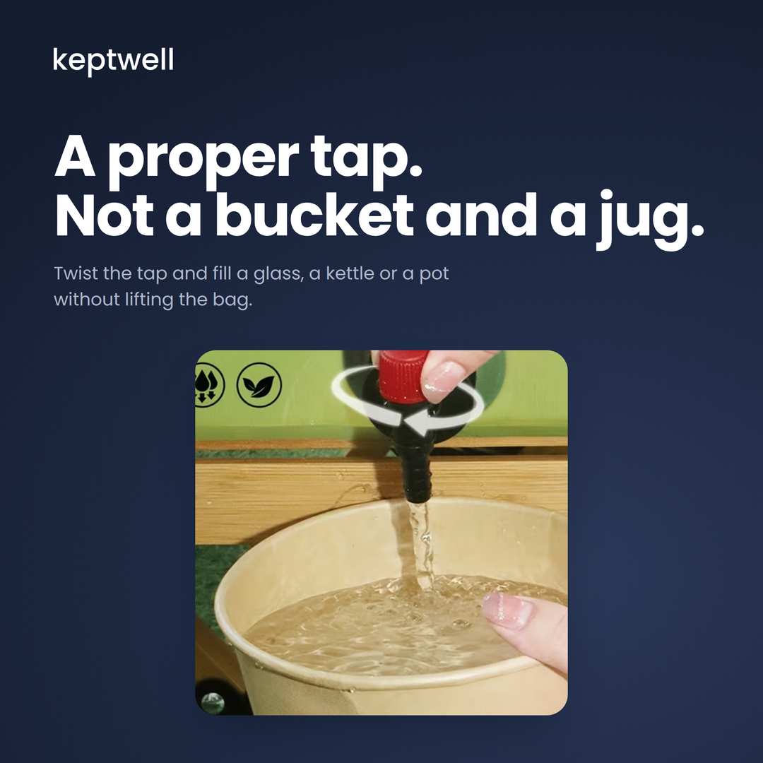 Fold-Flat 8L Water Carrier with Tap