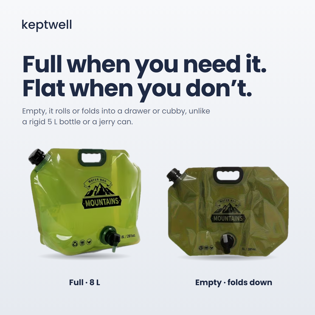 Fold-Flat 8L Water Carrier with Tap